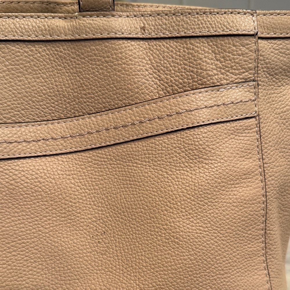 Coach Beige Leather Tote Bag - Picture 7 of 15